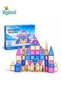 100 Pieces Magnetic Building Blocks for Kids, Magnetic Tiles Castle Construction Set with Squares, Triangles, Windows & Figures, STEM Educational Creative Building Toy for Boys & Girls Ages 3+