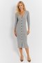 Women's Gray Knitwear Midi Shirt Dress Yvz274 - 4