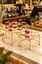 2-Piece Shiny Gold Metal Presentation and Serving Stand with Plexiglass, Cake, Cookie, and Treat Display