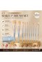 10-Piece Professional Makeup Brush Set with Travel Roll-Up Pouch – Soft Synthetic Makeup Brushes for Powder, Foundation, Blush, Contour, Eyeshadow & Concealer – Blue - 2