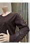 Women's Daisy Patterned Winter Mother Combed Cotton Blouse for Middle Age and Above - 3