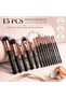 15-Piece Professional Makeup Brush Set with PU Leather Cosmetic Bag – Premium Soft Synthetic Bristles for Foundation, Powder, Blush, Concealer, Eyeshadow & Contouring - 2