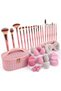 40-PCS Makeup Brush & Sponge Set with Cosmetic Storage Bag, Beauty Blenders, Powder Puffs, Mini Sponges & Spa Headband – Professional Makeup Kit Pink