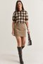 Women's Brown-Mink Diamond Patterned Polo Collar Short Sleeve Knitwear Sweater Tk261122 60286629 - 3