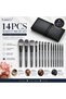 14 PCS Professional Makeup Brush Set with PU Leather Travel Case, Ultra Soft Synthetic Bristles for Foundation, Powder, Blush, Contour, Concealer & Eyeshadow, Makeup Brushes for Face and Eyes - 3