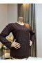 Women's Daisy Patterned Winter Mother Combed Cotton Blouse for Middle Age and Above - 2