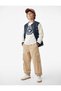 Long Sleeve Crew Neck Zippered Faux Leather College Jacket - 5