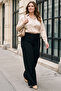 Women's Elastic Waist Wide Leg Jean Denim Trousers Tbsed001