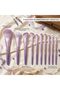 10 Pcs Makeup Brush Set with Stylish PU Leather Storage Case - Premium Synthetic Bristles, Purple Gradient Professional Cosmetics Brushes for Foundation, Powder, Blush, Eyeshadow, & Blending - 2