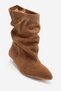 Lancy Tan Suede Genuine Leather Women's Bellows Short Heeled Boots - 5