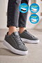Smoked Laced Thick Comfortable Sole Women's Casual Walking Shoes Sneaker 26201 - 3