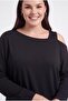 Women's Plus Size One-Shoulder Strap Tube Leg Black Tracksuit Set - 4