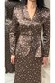 Women's Floral Patterned Jacket Skirt Set – Tie-Back Jacket, Long Skirt, Lined Jacket Skirt Two-Piece Set - 4