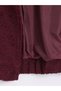 Burgundy Shirt Collar Women's Tweed Jacket - 4