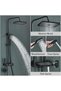 Bathroom Thermostatic Shower Mixer Set Black Piano Digital Shower Set Intelligent Brass Bathroom Faucets Hot Cold Waterfall Tap Rainfall Gray Shower System Overhead Rainfall Shower Head Twin Head & Bo - 2