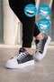 Black-White Lace-Up Thick Soled Comfortable Stylish Unisex Casual Walking and Sports Shoes Sneaker 26201 g - 3