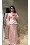 Women's Floral Patterned Jacket Skirt Set – Tie-Back Jacket, Long Skirt, Lined Jacket Skirt Two-Piece Set - 3