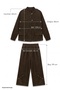 Button Detail Trousers Jacket Brown Suit - 4