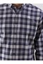 Esvab • Modern & Distinctive Standard Fit Long Sleeve Checkered Embroidered Poplin Men's Shirt - 3