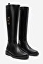 Morley Black Leather Buckle Women's Riding Boots - 6