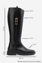 Morley Black Leather Buckle Women's Riding Boots - 5