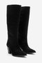 Moira Black Suede Women's Thick Heeled Boots - 6