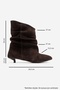 Lancy Brown Suede Genuine Leather Women's Bellows Short Heeled Boots - 4