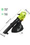 3000W 3 in 1 Leaf Blower, Garden Leaves Vacuum Cleaner, Support for Breaking Leaves an - 2