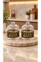 2 Piece Glass Storage Box- Black Printed
