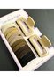 14-Piece Beige and Brown Tones Rectangular Rubber Bands and Towel Rubber Hair Clips Set - 2