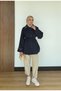 Cotton Model Women's Trench Coat with Stone Detail on the Collar and Sleeves and Belt - 3