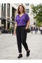 Women's Elastic Waist Lace-Up Modal Carrot Pants - 4