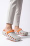 Ice-Orange Eva Lightweight Comfortable Soft Sole Men's Sabo Slippers Garden Pool Slippers 2504