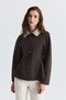 Contrast Collar Jacket with Pencil Detail