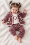 Baby Girl Set Floral Patterned Cardigan Bodysuit Trousers 3-Piece Set Premium Set 3 6 9 12 Months - 3