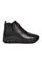 Black Genuine Leather Side Elastic Anatomical Comfortable Winter Rubber Sole Women's Boots 9830 - 3