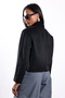 Black Shirt Collar Short Wool Jacket 03003 - 5