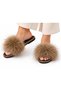 Women'S, Genuine Leather, Gold Striped, Black Sole, Luxury Slippers - 2
