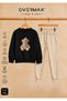 Teddy Bear Printed Children's Hoodless Sweatshirt Tracksuit Set 3-12 Years