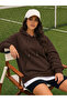 Women's long sleeve hooded lace-up blouse with side zippers and two-thread fabric - 3