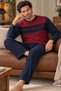 Long Sleeve Single Jersey Fabric Collar Buttoned Embroidery Detailed Men's Pajama Set - 3