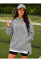 Women's long sleeve hooded lace-up blouse with side zippers and two-thread fabric - 3