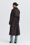 Velvet Collar Double Button Trench Coat - 8