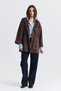 Waxed Look Velvet Collar Jacket - 3