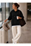 Women's long sleeve hooded lace-up blouse with side zippers and two-thread fabric - 5