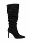 Black Pointed Toe Heeled Boots 26094