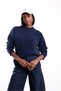 Navy Blue Crew Neck Soft Textured Sweater 251297 - 2