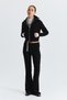 Zippered Sweatshirt and Bell-Bottom Sweatpants Set