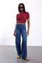 Red Ribbed Short Sleeve Knitwear 5537 - 3