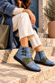 Genuine Leather Women's Boots – Lace-Up, Side Zipper, Handcrafted Detail Model Name: Eir